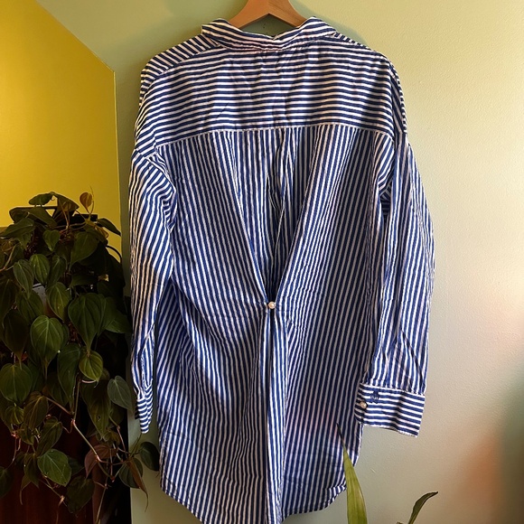 Striped Button Down Shirt Dress - Picture 4 of 7
